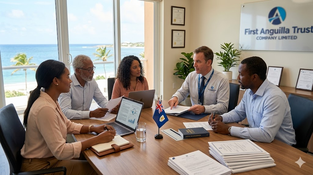 image1 Offshore Business Name Registration consultation in Anguilla with entrepreneurs securing international company names at First Anguilla Trust Company Limited
